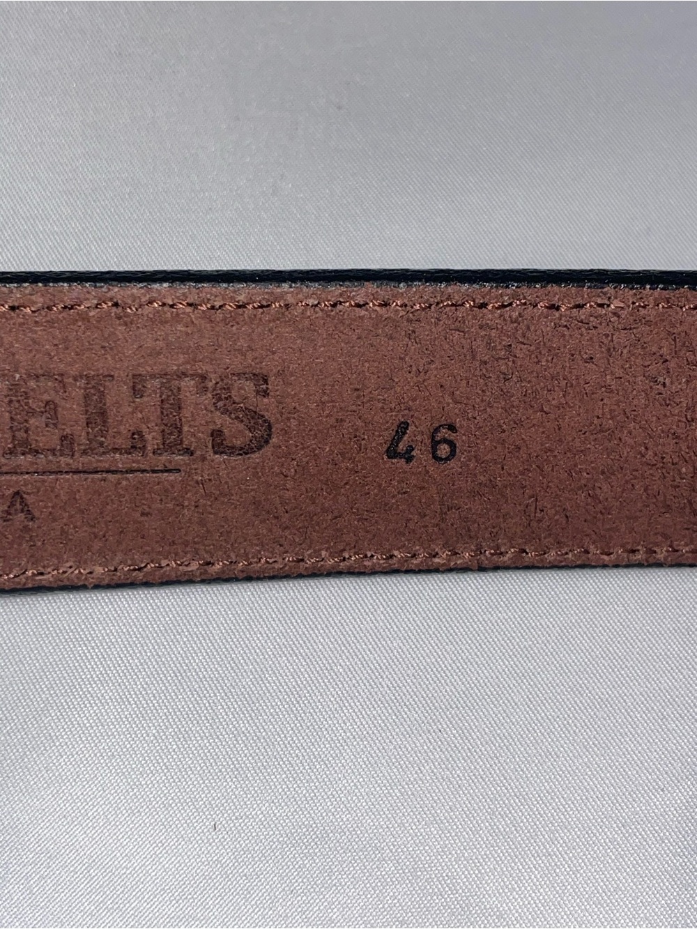 Hanks Belts Esquire Raised Leather Belt 2425 Made in USA Steel Buckle Size 46 - Picture 7 of 8